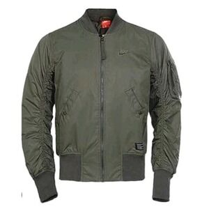 Nike Jacket Mens XL Black Air Force MA 1 Military Bomber Flight Army Sweater